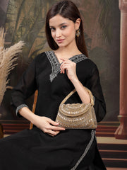 Blush & Bead Faux Silk Embellished Clutch