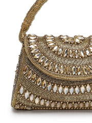 Blush & Bead Faux Silk Embellished Clutch