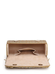 Blush & Bead Faux Silk Arc Beaded Clutch