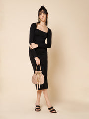 Crystal Cascade Chevron Beaded Faux Silk Potli