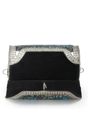 Mosaic Mosaic Embellished Metal Clutch