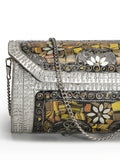 Mosaic Mosaic Embellished Metal Clutch