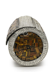 Mosaic Mosaic Embellished Metal Clutch