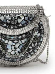 Mosaic Mosaic Embellished Metal Clutch