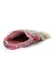 Droop Chevron Embellished Velvet Potli