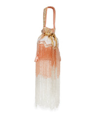 Droop Chevron Embellished Faux Silk Potli
