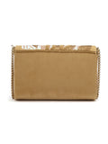 Coffer Abstract Embellished Suede Clutch