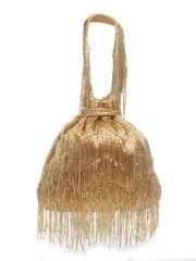 Droop Embellished Faux Silk Potli