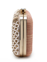 Adorn Embellished Faux Silk Clutch