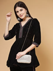 Adorn Embellished Faux Silk Clutch