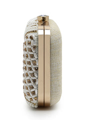 Adorn Embellished Faux Silk Clutch