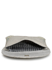 Adorn Floral Embellished Faux Silk Clutch