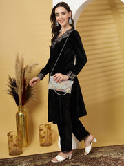 Adorn Floral Embellished Faux Silk Clutch