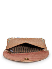Adorn Floral Embellished Faux Silk Clutch