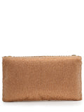 Anekaant Adorn Coral & Gold Stone Work Embellished Faux Silk Clutch