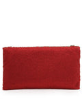 Anekaant Adorn Coral & Gold Stone Work Embellished Faux Silk Clutch