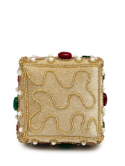 Dangle Stone Work Polka Embellished Velvet Potli