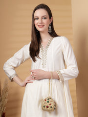 Dangle Stone Work Polka Embellished Velvet Potli