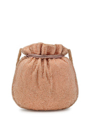 Dangle Rose Embellished Faux Silk Potli