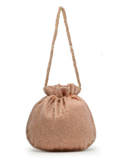 Dangle Rose Embellished Faux Silk Potli