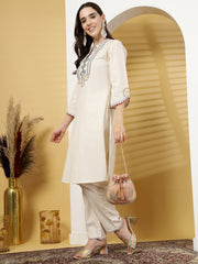 Dangle Rose Embellished Faux Silk Potli