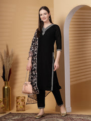 Dangle Striped Embellished Faux Silk Potli