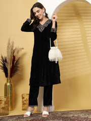 Dangle Striped Embellished Faux Silk Potli
