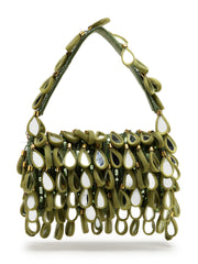 Tipify Mirror Work Embellished Fabric Clutch