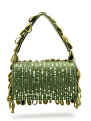 Tipify Mirror Work Embellished Fabric Clutch