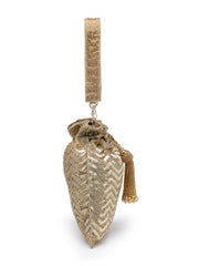 Noor Edit  Chevron Sequin Embellished Potli with signature gift box  | Party & Festive Gift for Women