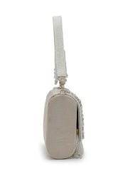 Anekaant Blush & Bead Ivory & Pastel Multi Suede Embellished Clutch