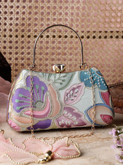 Woven Reverie Floral Embroidered Wedding Return Gift Clutch Set of 10 | Luxury Wedding Favors for Bridesmaids & Guests