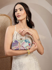 Woven Reverie Floral Embroidered Wedding Return Gift Clutch Set of 10 | Luxury Wedding Favors for Bridesmaids & Guests