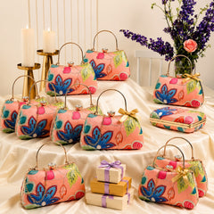 Woven Reverie Floral Embroidered  Wedding Favor Clutch Set of 10 | Wedding Return Gifts for Bridesmaids & Wedding Guests