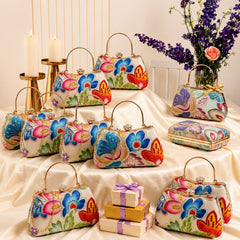 Woven Reverie Floral Embroidered  Wedding Favor Clutch Set of 10 | Luxury Wedding Return Gifts