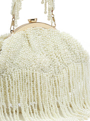 Droop Embellished Faux Silk Clutch