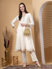 Droop Mirror Work Quirky Embellished Faux Silk Potli