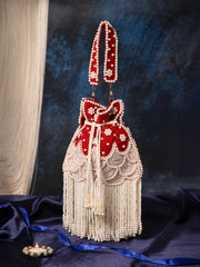 Dewdrop Fringe Beaded Velvet Potli