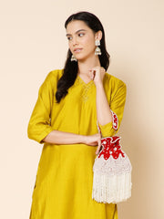 Dewdrop Fringe Beaded Velvet Potli