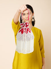 Dewdrop Fringe Beaded Velvet Potli