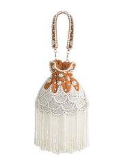 Dewdrop Fringe Beaded Velvet Potli