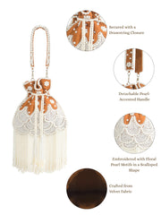 Dewdrop Fringe Beaded Velvet Potli