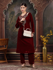 Crystal Cascade Suede Beadwork Clutch