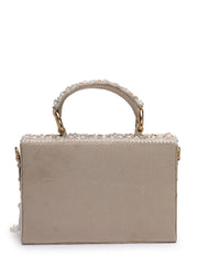 Crystal Cascade Suede Beadwork Clutch