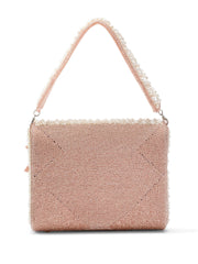 Blush & Bead Floral Cutwork Embellished Velvet Clutch