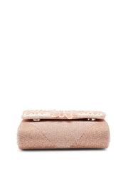 Blush & Bead Floral Cutwork Embellished Velvet Clutch