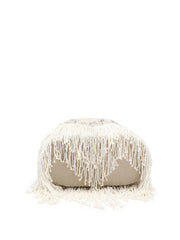 Dewdrop Fringe Floral Zari Embroidered Velvet Potli