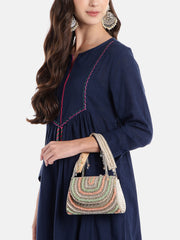 Blush & Bead Crystal Layered Velvet Clutch