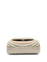 Blush & Bead Crystal Layered Velvet Clutch