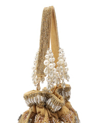 Dewdrop Fringe Ornate Embellished Velvet Potli
